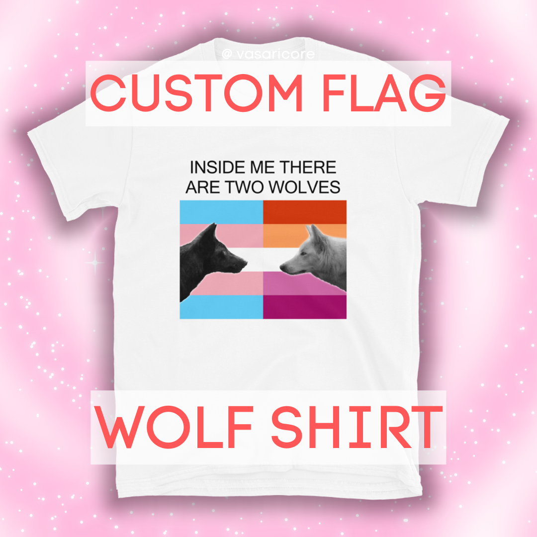 TWO WOLVES CUSTOM PRIDE FLAG SHIRT