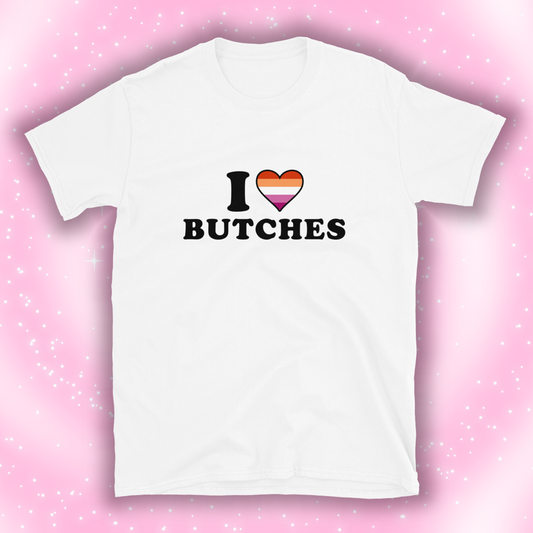 I HEART BUTCHES LESBIAN FLAG